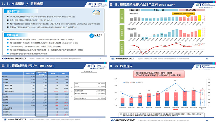 株式会社EMシステムズのIR・決算サンプル
