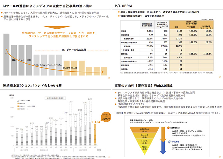 株式会社ホットリンクのIR・決算サンプル