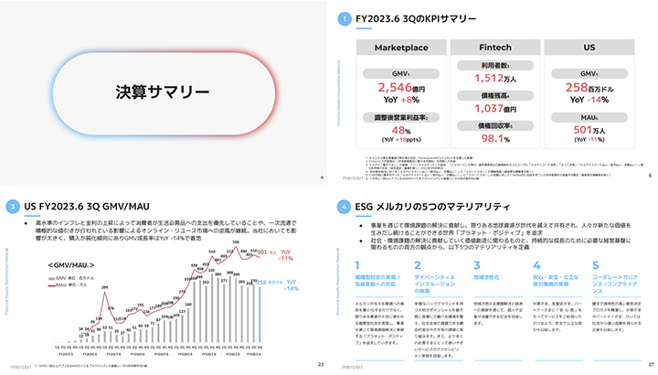 株式会社メルカリのIR・決算サンプル
