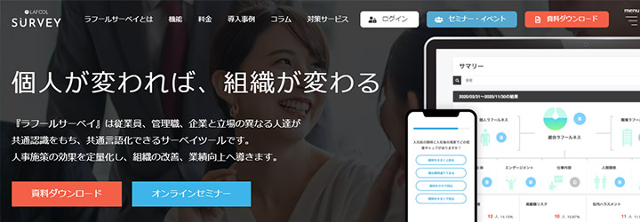 おすすめしたい人事評価システムの比較：ラフールサーベイ