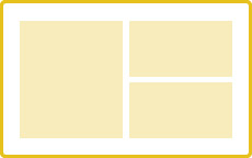 パワーポイントのレイアウトデザイン：情報配置（三分割）の左1つ右2つ