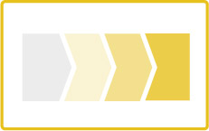 パワーポイントのレイアウトデザイン：フロー図（一方通行）