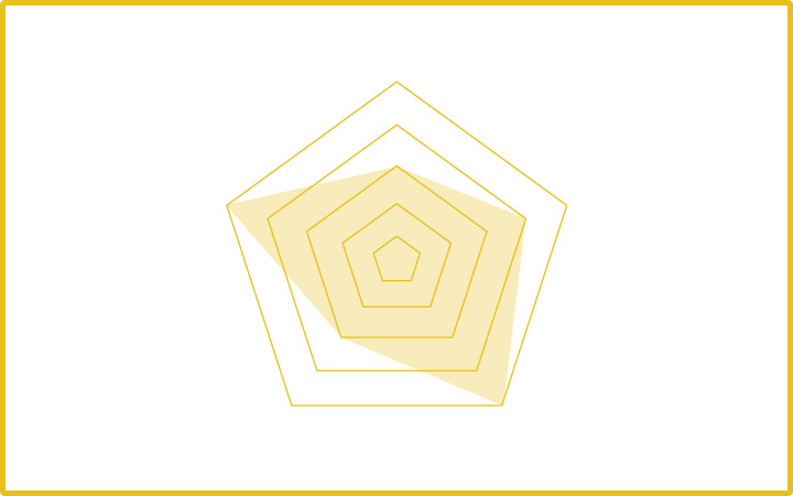 パワーポイントのレイアウトデザイン：グラフ（レーダーチャート）