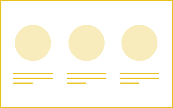 パワーポイントのレイアウトデザイン：リスト（画像+文章リスト）