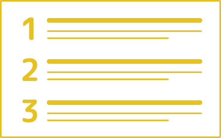 パワーポイントのレイアウトデザイン：リスト（番号付きリスト）