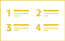 パワーポイントのレイアウトデザイン：リスト（横・縦に分割した場合）