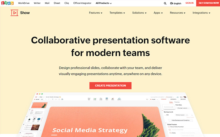 真似たい資料がたくさん掲載されているサイト：zoho show