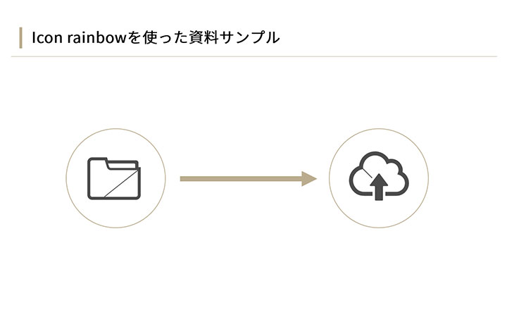 資料に使えるフリー素材：Icon rainbowのアイコンを使ったサンプルデザイン