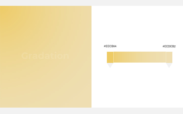 グラデーションパターン黄（RGB：#EECB64）