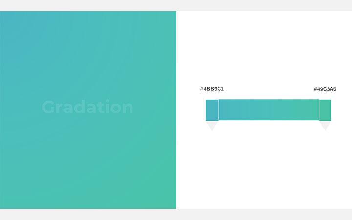 グラデーションパターン青緑（RGB：#4BB5C1）