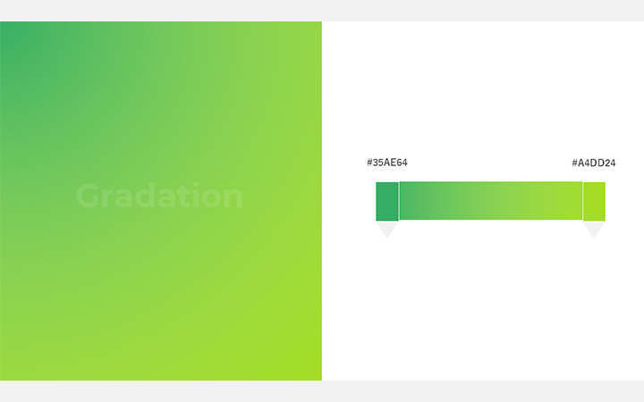 グラデーションパターン：緑（RGB：#35AE64）