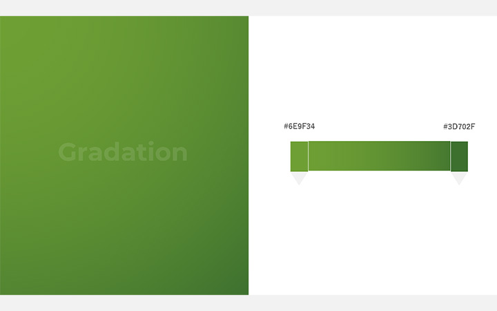 グラデーションパターン：深緑（RGB：#6E9F34）