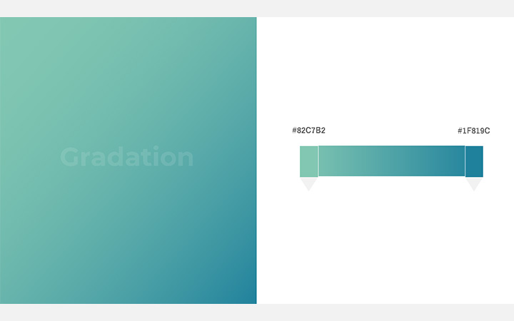 グラデーションパターン：青緑（RGB：#82C7B2）
