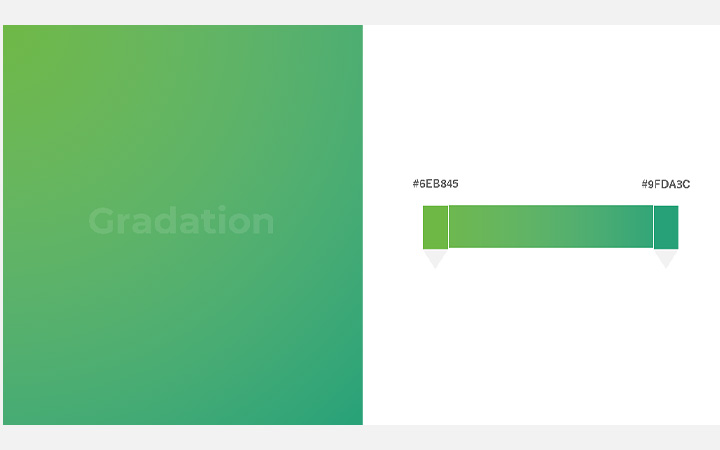 グラデーションパターン：深緑（RGB：#6EB845）