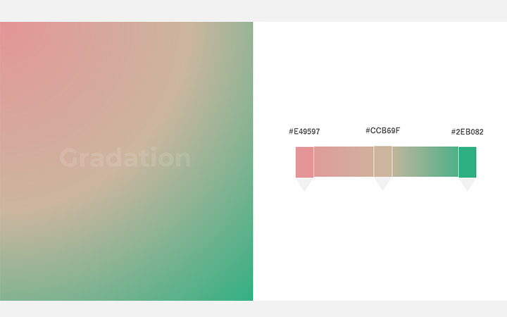 グラデーションパターン：桃緑（RGB：#E49597）