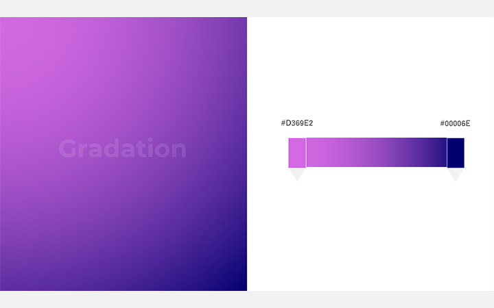 グラデーションパターン：紫（RGB：#D369E2）