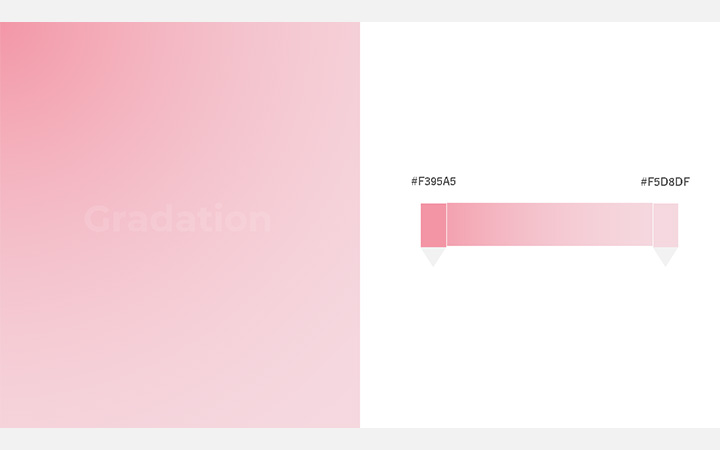 グラデーションパターン：桃（RGB：#F395A5）