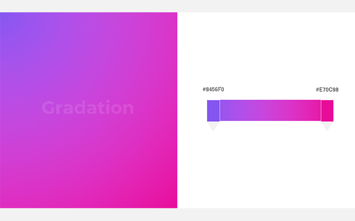 グラデーションパターン：青紫（RGB：#8456F0）