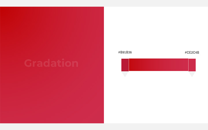 グラデーションパターン：赤（RGB：#B91B36）