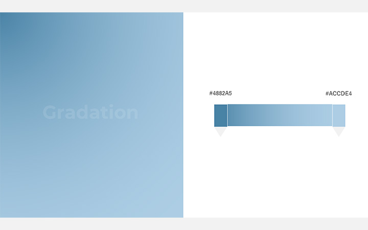 グラデーションパターン：青緑（RGB：#4882A5）