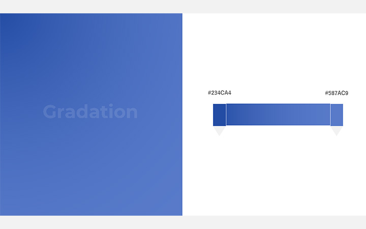 グラデーションパターン：青（RGB：#234CA4）