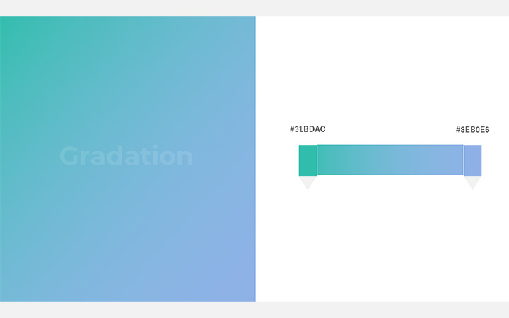 グラデーションパターン：緑紫（RGB：#31BDAC）