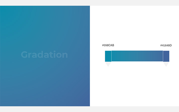 グラデーションパターン：深青（RGB：#098CAB）