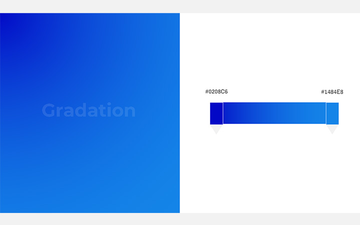 グラデーションパターン：青（RGB：#0208C6）
