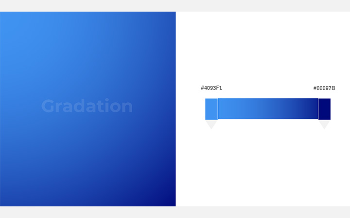 グラデーションパターン：青（RGB：#4093F1）