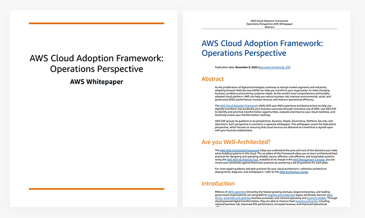 ホワイトペーパーのサンプル:AWS クラウド導入フレームワーク: 運用の視点