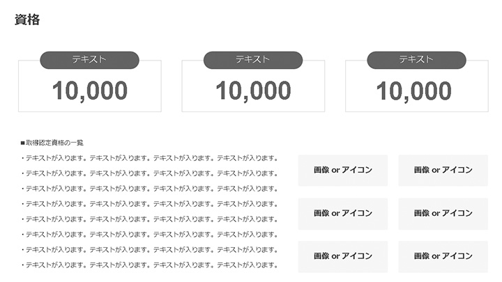 パワーポイントのスライドデザイン例:資格