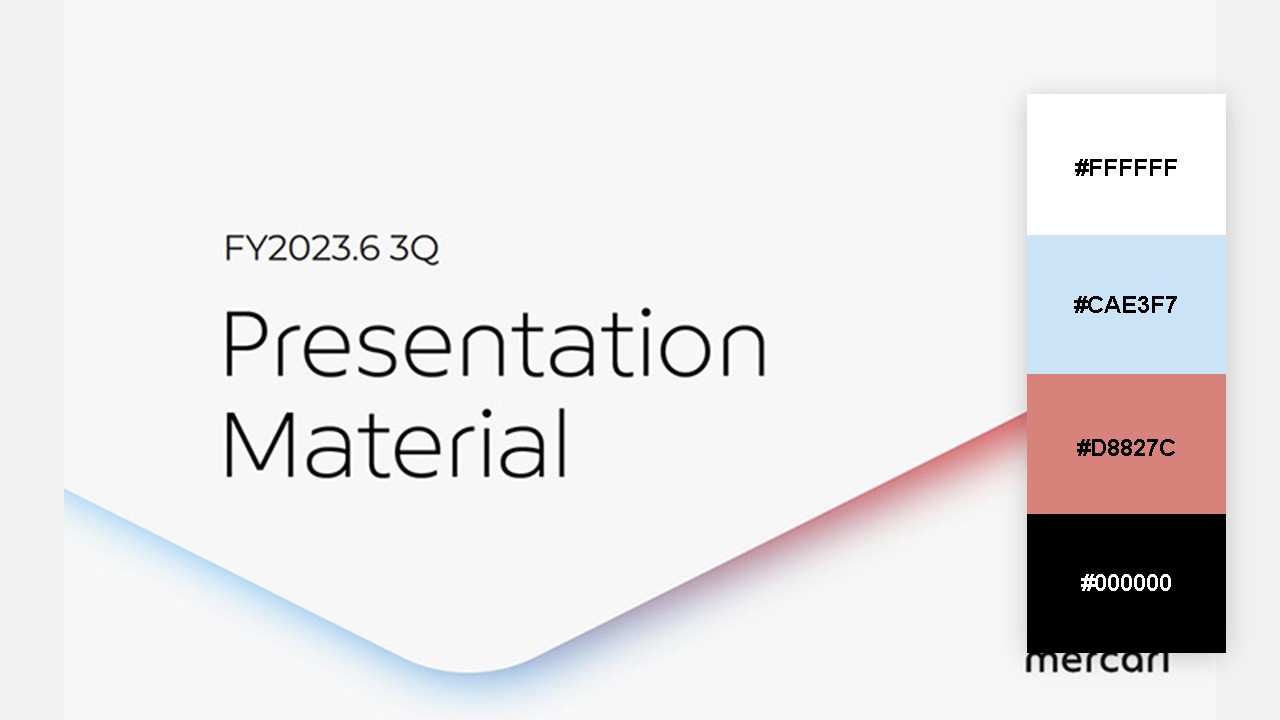 資料の配色パターン：94. 明度が高い薄い青と赤のグラデーションで見栄えを作る