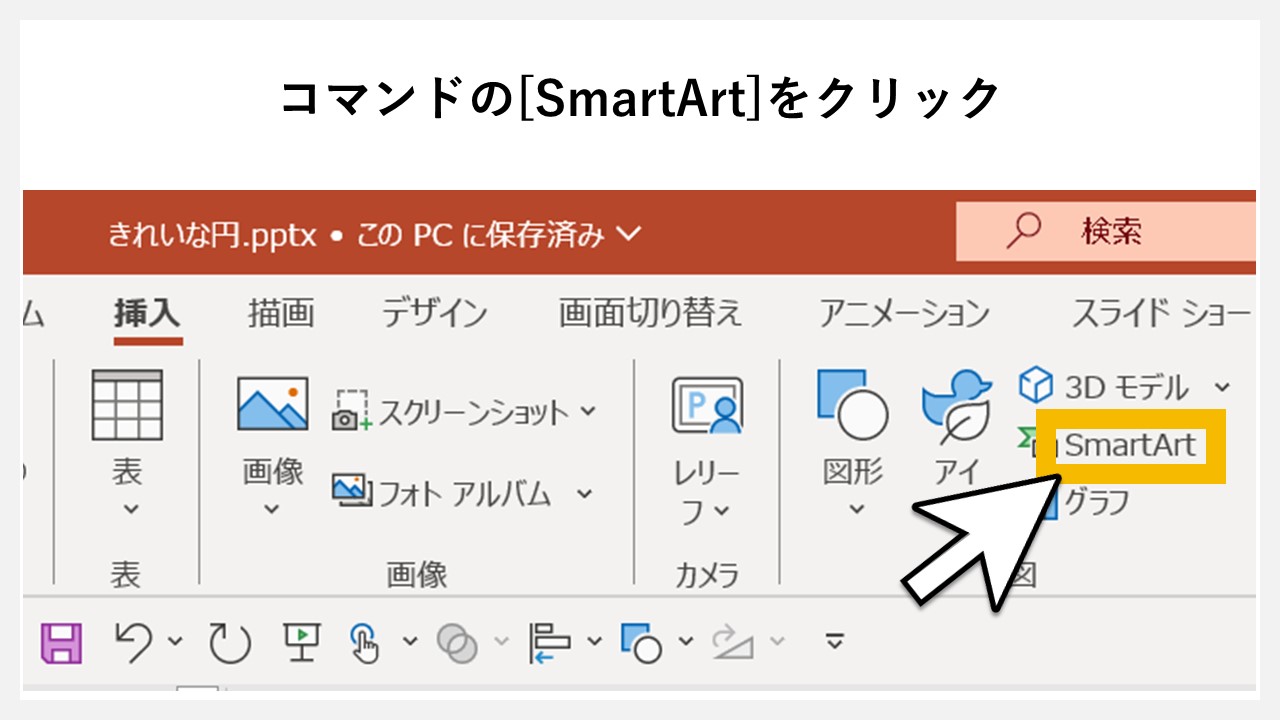 STEP2：[SmartArt]をクリック