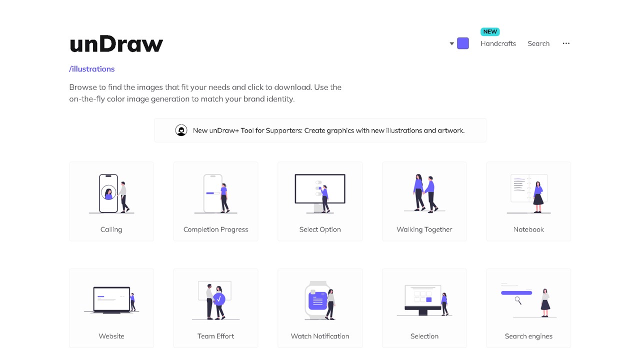 ビジネス資料に使える素材が満載のunDraw