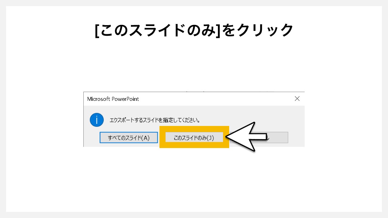 パワーポイントで挿入した地図グラフを図形化する方法STEP6：[このスライドのみ]をクリック