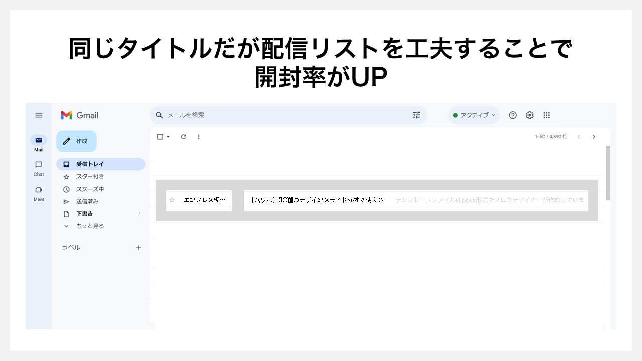 メルマガの開封率が改善した事例：同じタイトルだが配信リストを工夫することで開封率がUP