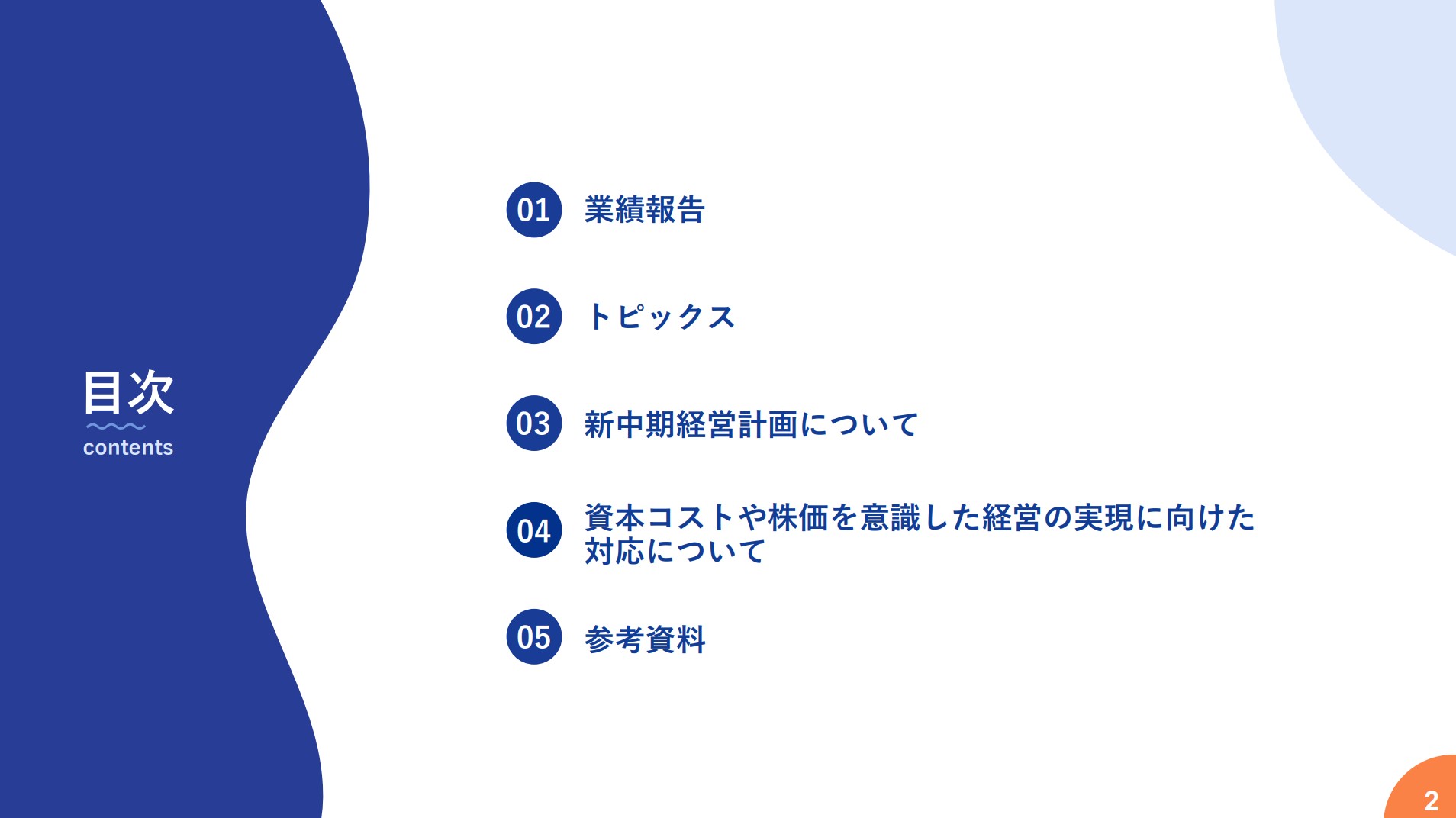 阪神内燃機工業株式会社のIR・決算：目次