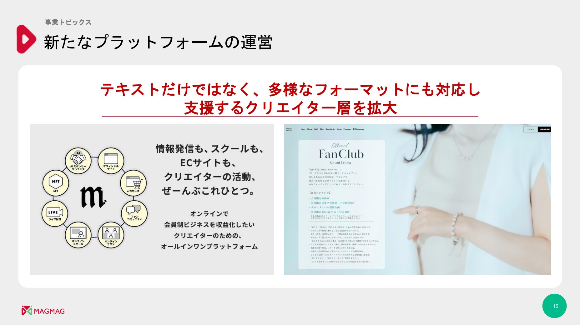 株式会社まぐまぐのIR・決算：事業トピックス