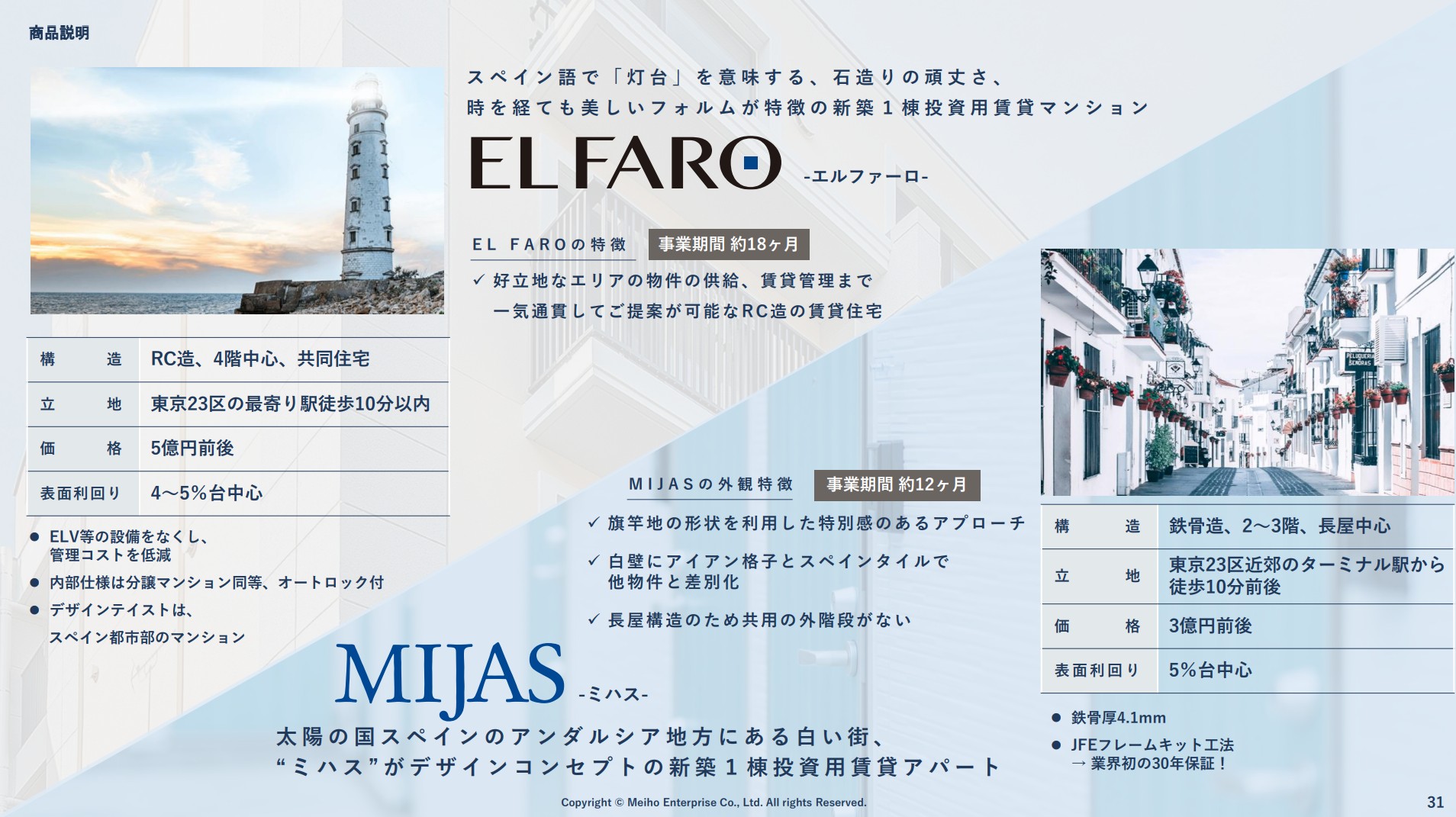 株式会社明豊エンタープライズのIR・決算：商品説明