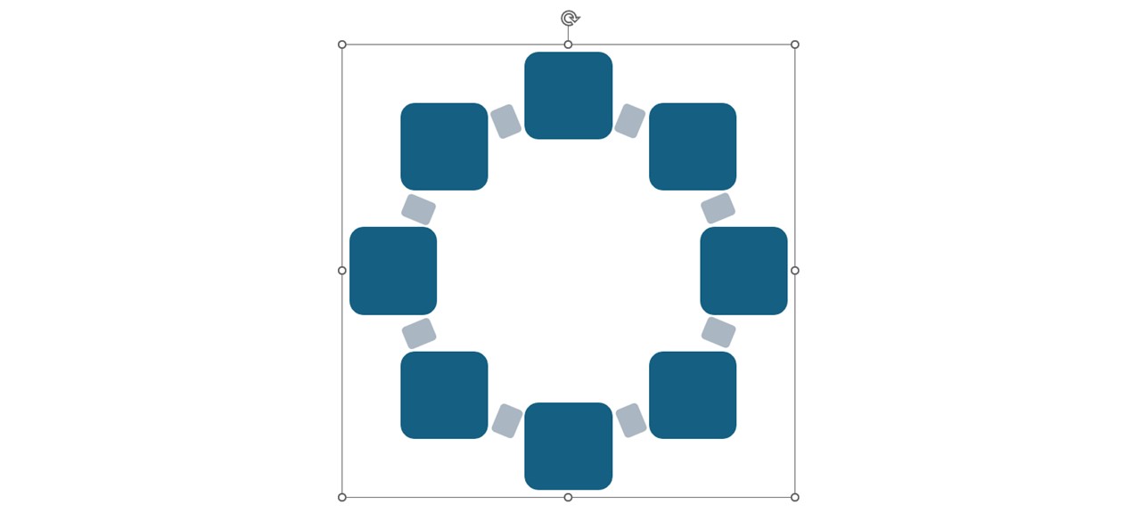 SmartArtから普通の図形に変わる