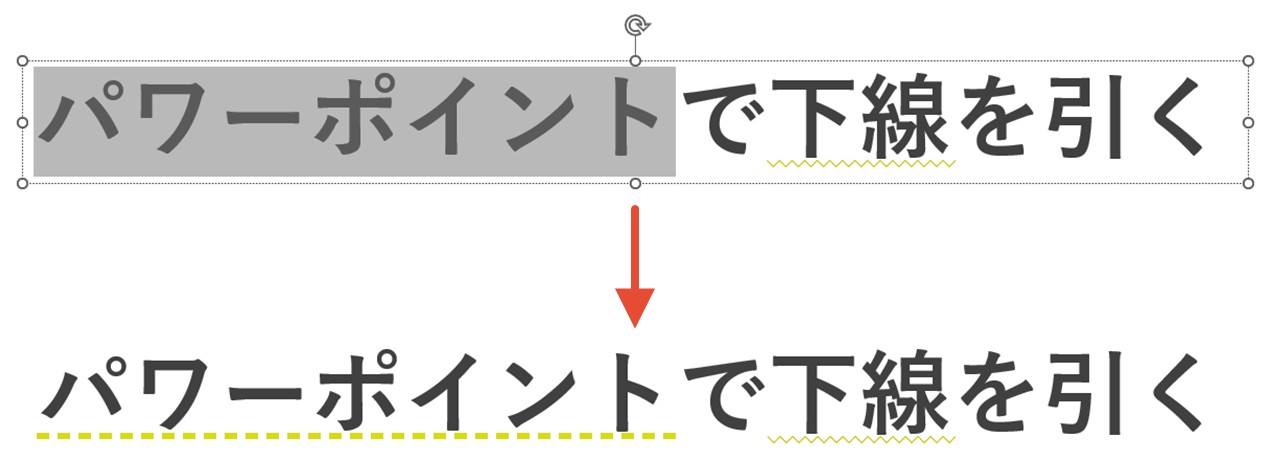 一つのテキストボックス内で複数の下線を引ける
