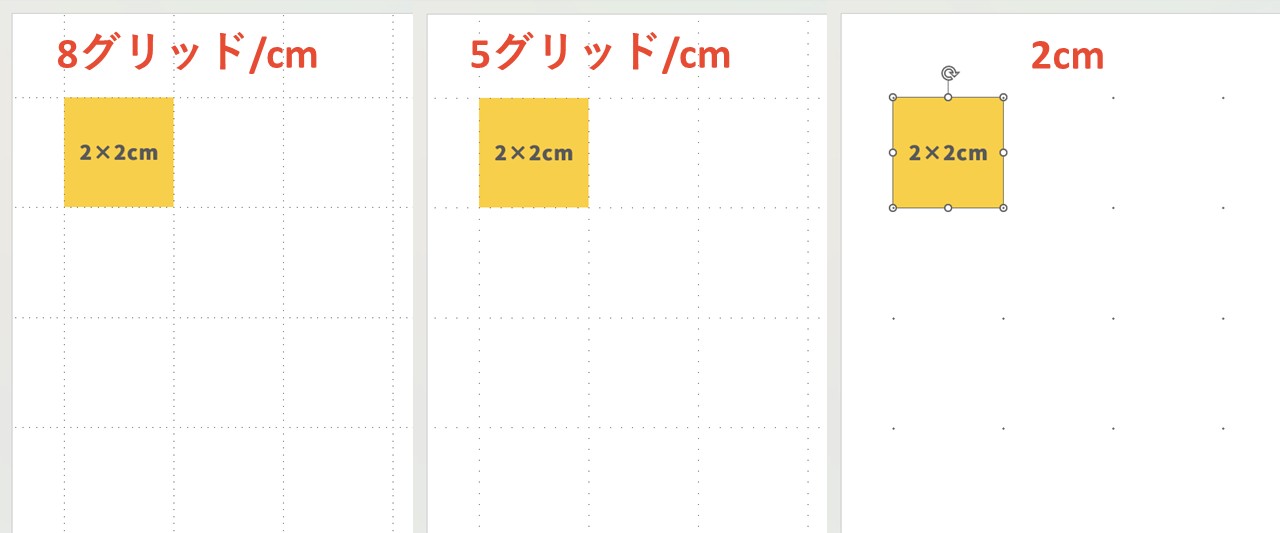 グリッド線の違い