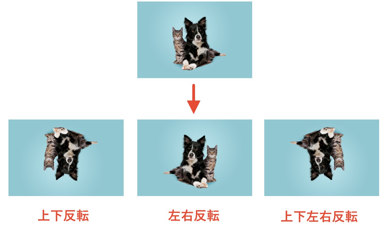 反転させたい方向に応じて選択
