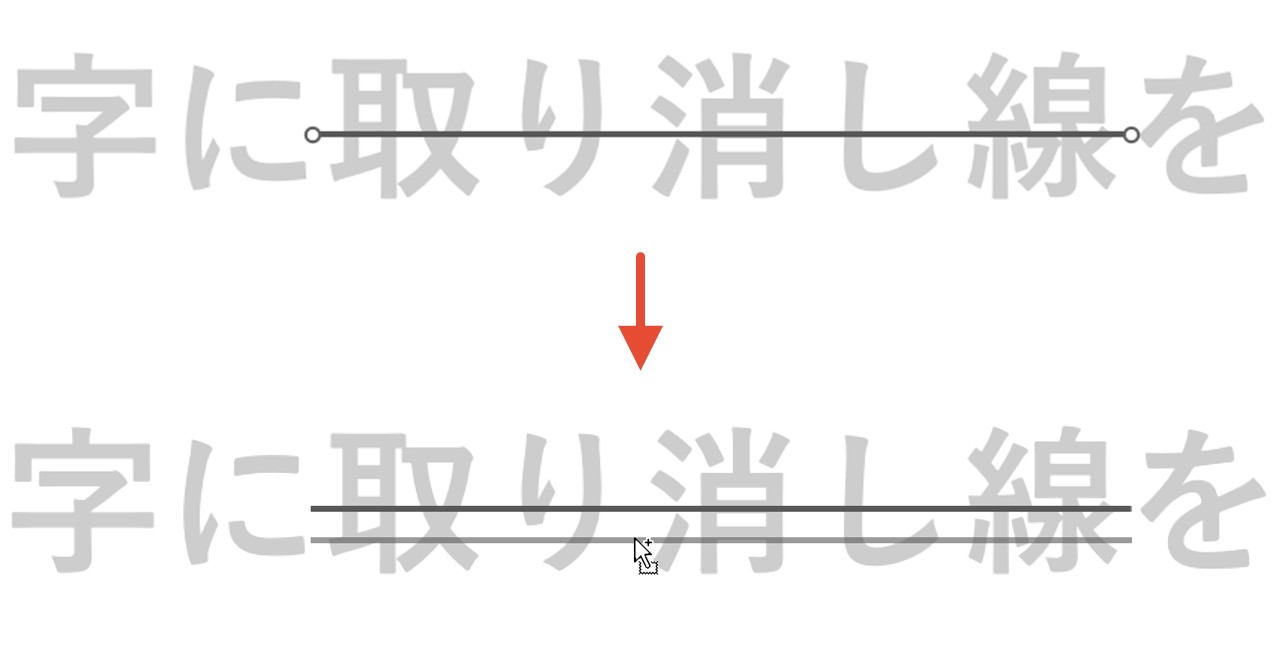 取り消し線を複製する