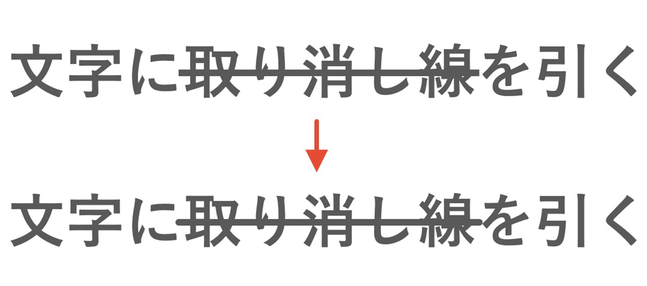 取り消し線の先端を丸に変更