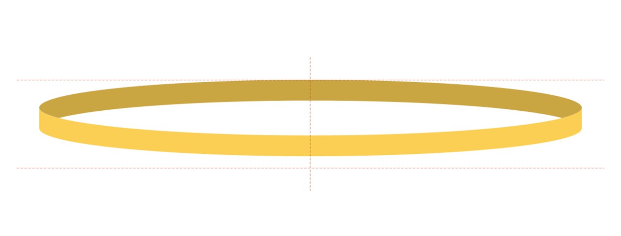 マウスドラッグで帯の端をくっつける