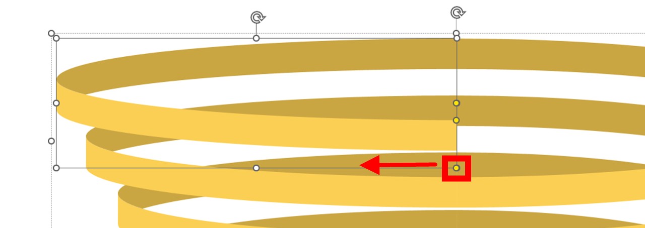 先端の円弧を選択