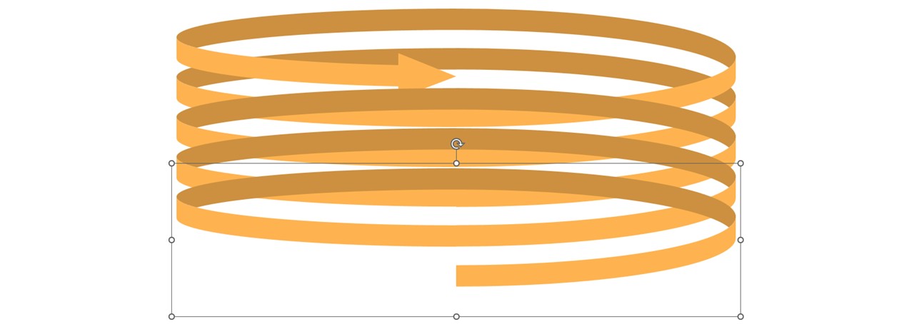 「パワーポイントで螺旋を作る方法」を14から同じように進める
