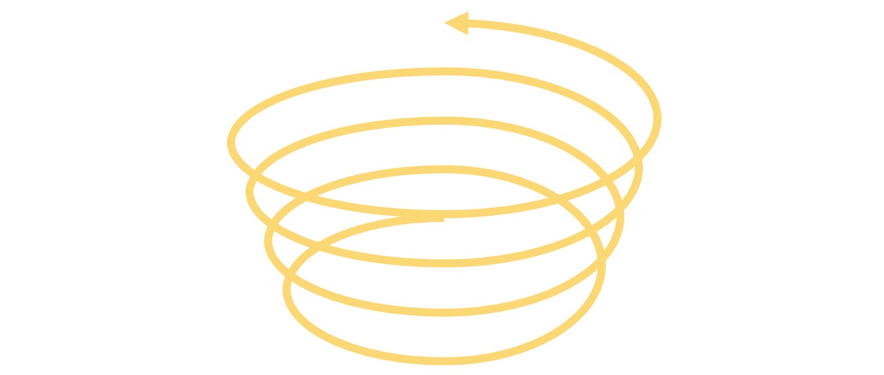 「円弧」の螺旋を矢印にできた