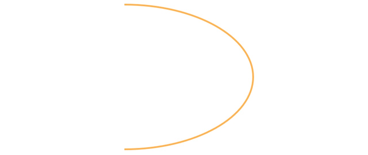 円弧の先端をくっつける